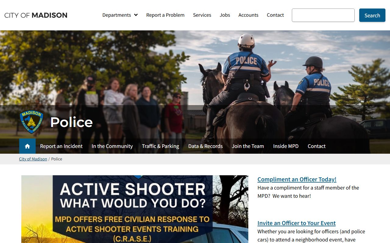 Madison inmate population city police department image