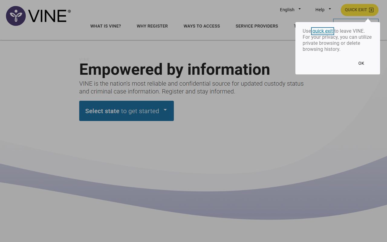 Adams County inmate population VINE notice