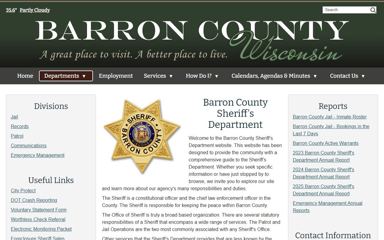 Barron County inmate population sheriff office