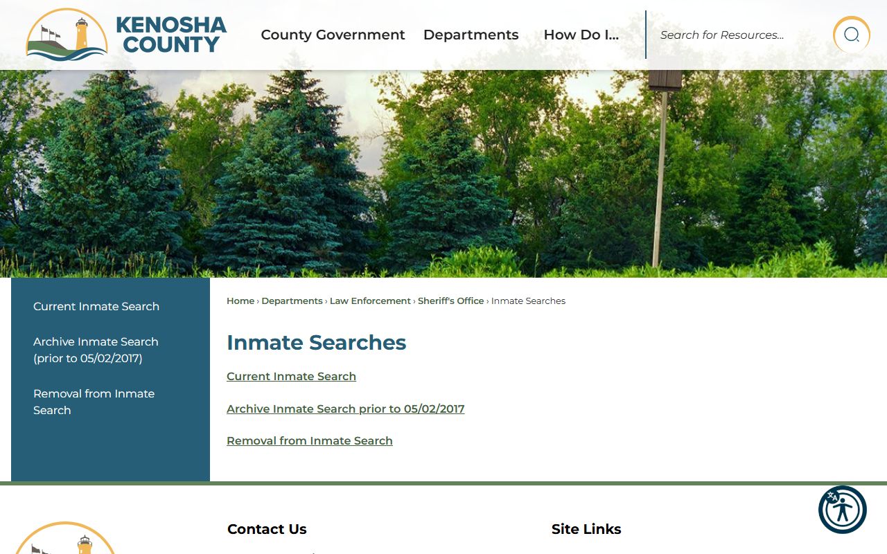 Kenosha inmate population county search image
