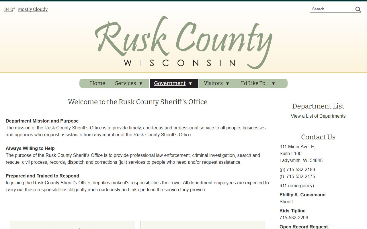 Rusk County inmate population sheriff office