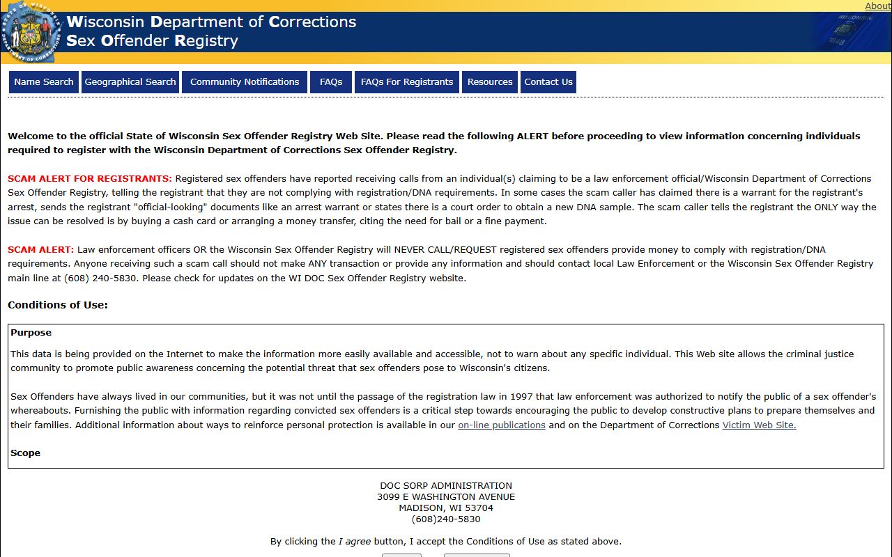 Wisconsin inmate population sex offender registry