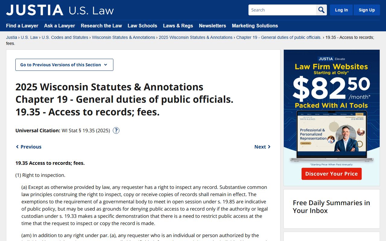 Wisconsin inmate population public records law